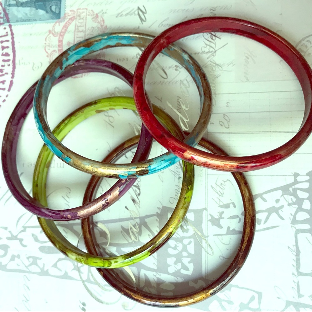 Set of colored bangles
